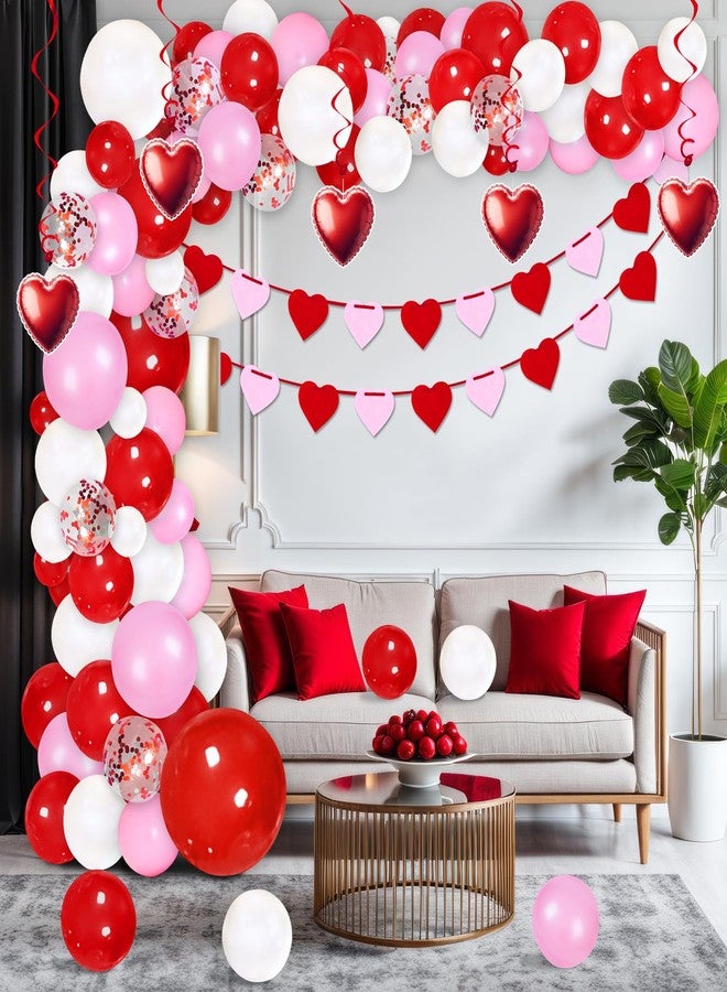 Moon Boat 93PCS Valentines Day Balloon Garland Arch Kit Decorations - Valentine's Heart Hanging Swirls & Banners, Valentine Wedding Galentines Decor for The Home Party(Assembly Needed,No air Pump) - Image 3